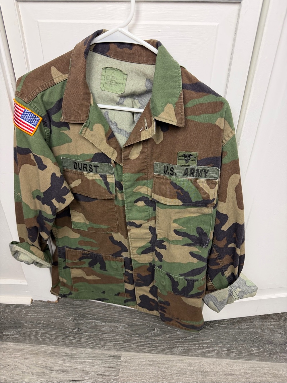 Vintage Woodland Camouflage Jacket with DURST Name Tape